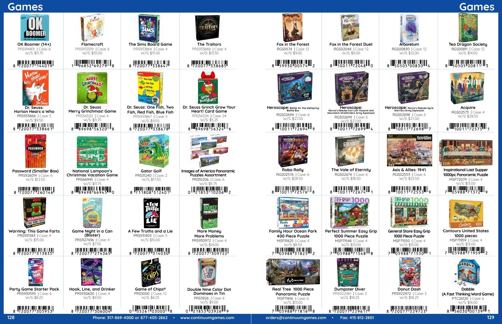 Continuum Games Annual Games Catalog Weekly Ad January 1 - December 31, 2026