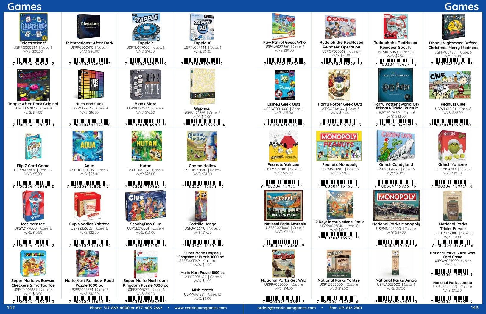 Continuum Games Annual Games Catalog Weekly Ad January 1 - December 31, 2026
