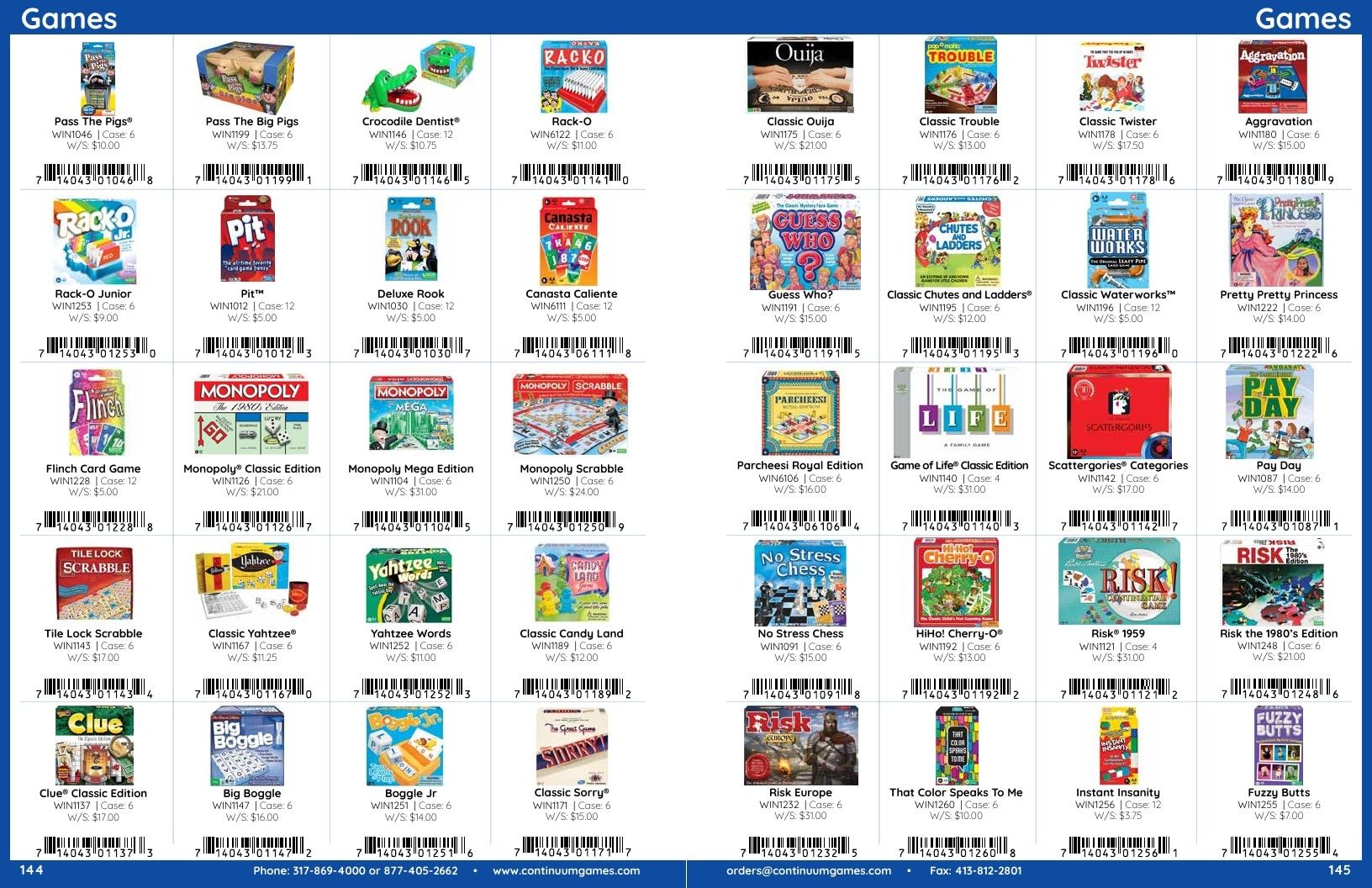 Continuum Games Annual Games Catalog Weekly Ad January 1 - December 31, 2026