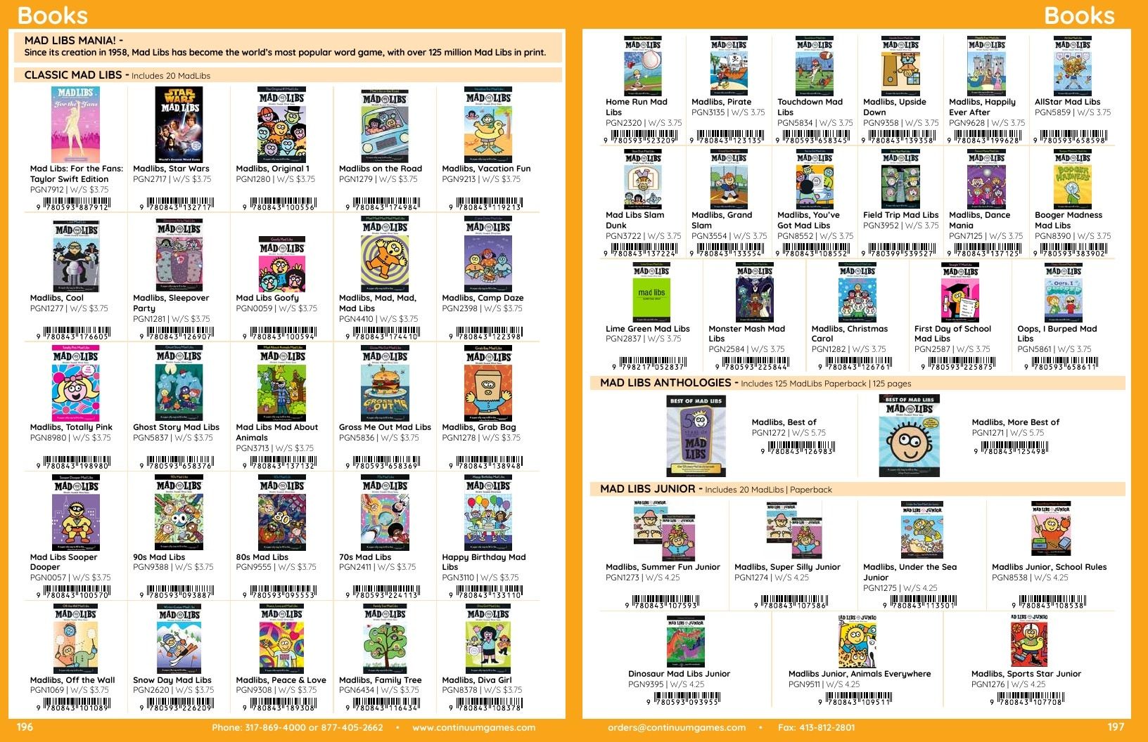 Continuum Games Annual Games Catalog Weekly Ad January 1 - December 31, 2026