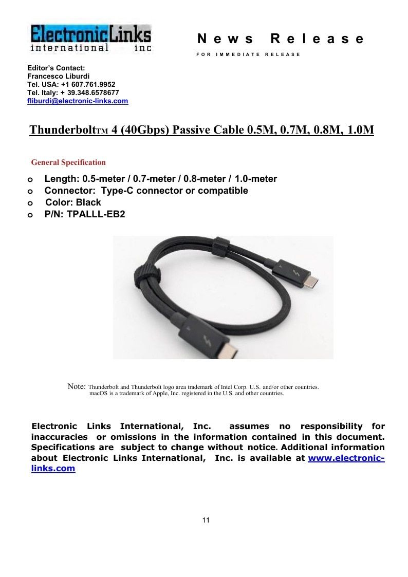 Electronic Links International Electronics Catalog Weekly Ad January 1 - December 31, 2026