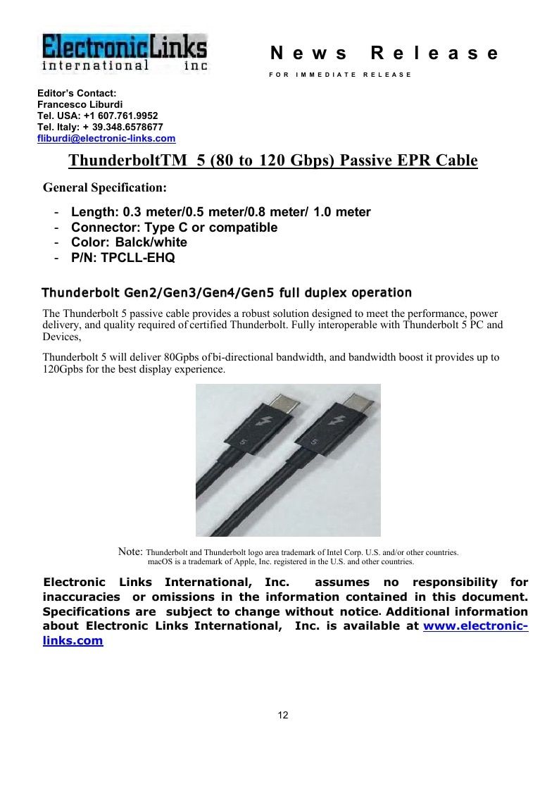 Electronic Links International Electronics Catalog Weekly Ad January 1 - December 31, 2026