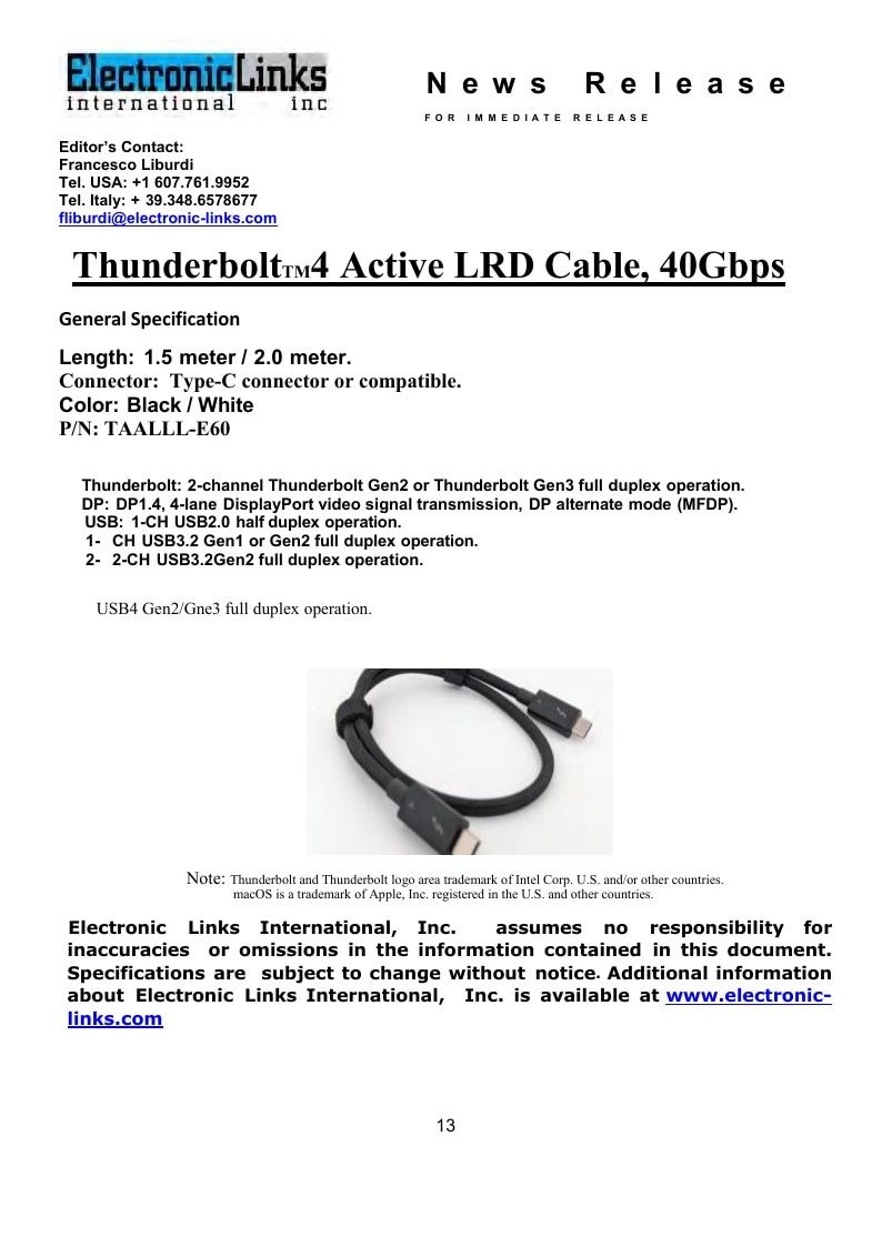 Electronic Links International Electronics Catalog Weekly Ad January 1 - December 31, 2026