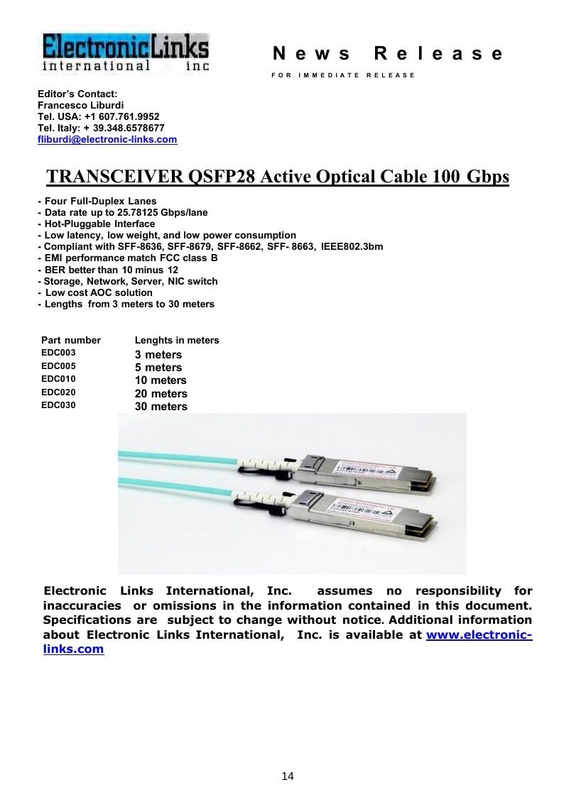Electronic Links International Electronics Catalog Weekly Ad January 1 - December 31, 2026