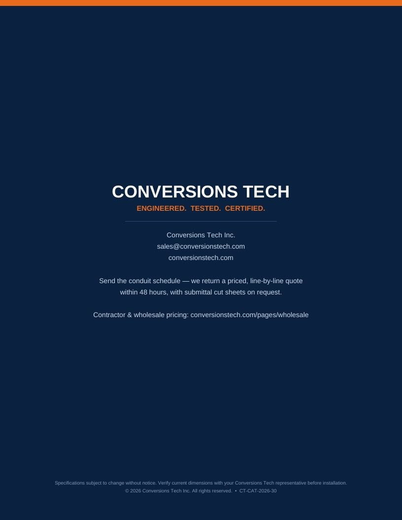 Conversions Tech Conduit Systems Catalog Weekly Ad January 1 - December 31, 2026