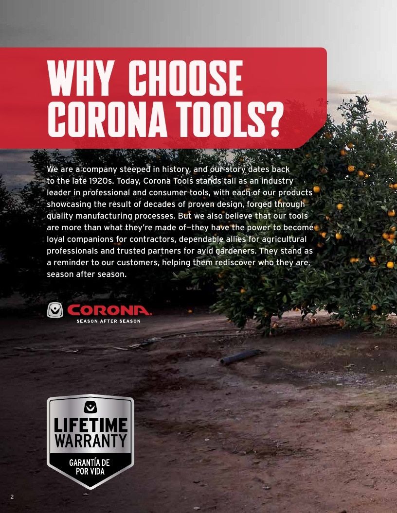 Corona Tools Garden Tools Catalog Weekly Ad January 1 - December 31, 2026