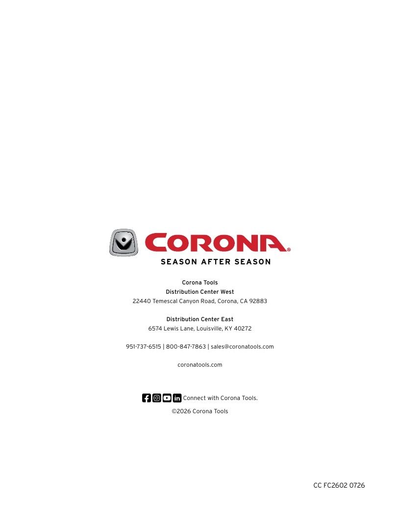 Corona Tools Garden Tools Catalog Weekly Ad January 1 - December 31, 2026