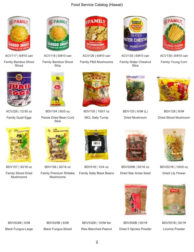 Family Foods International Hawaii Food Service Catalog Weekly Ad January 1 - December 31, 2026