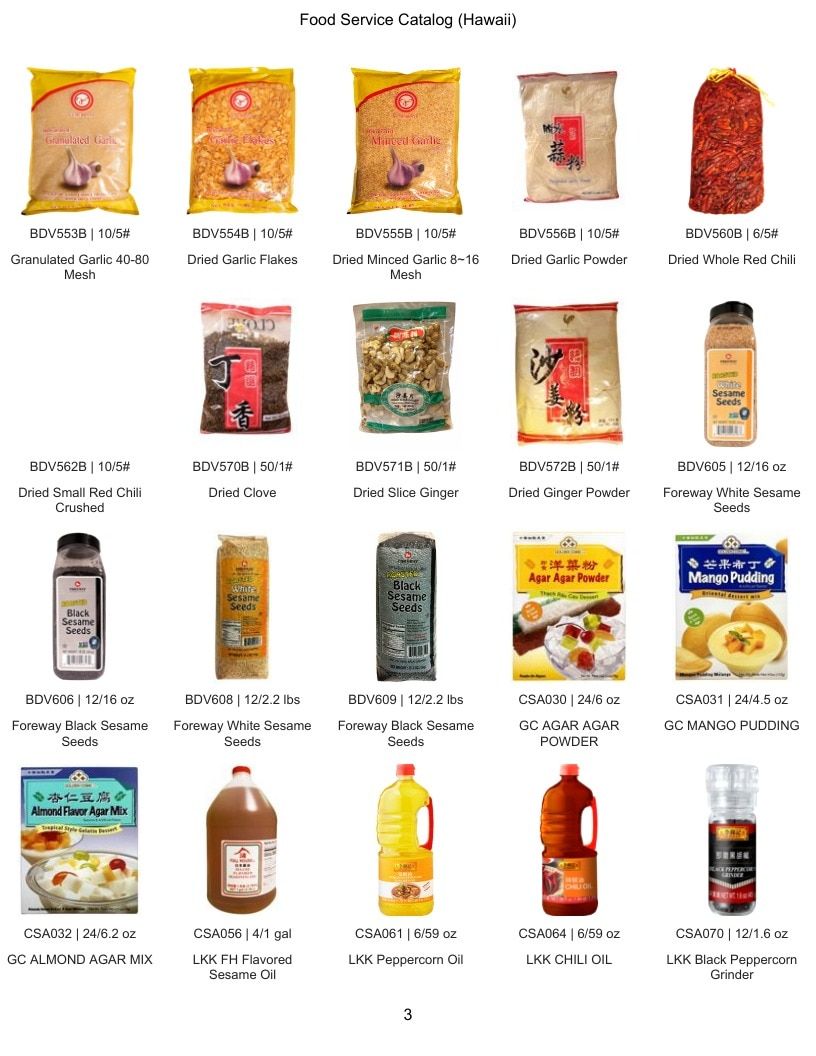 Family Foods International Hawaii Food Service Catalog Weekly Ad January 1 - December 31, 2026