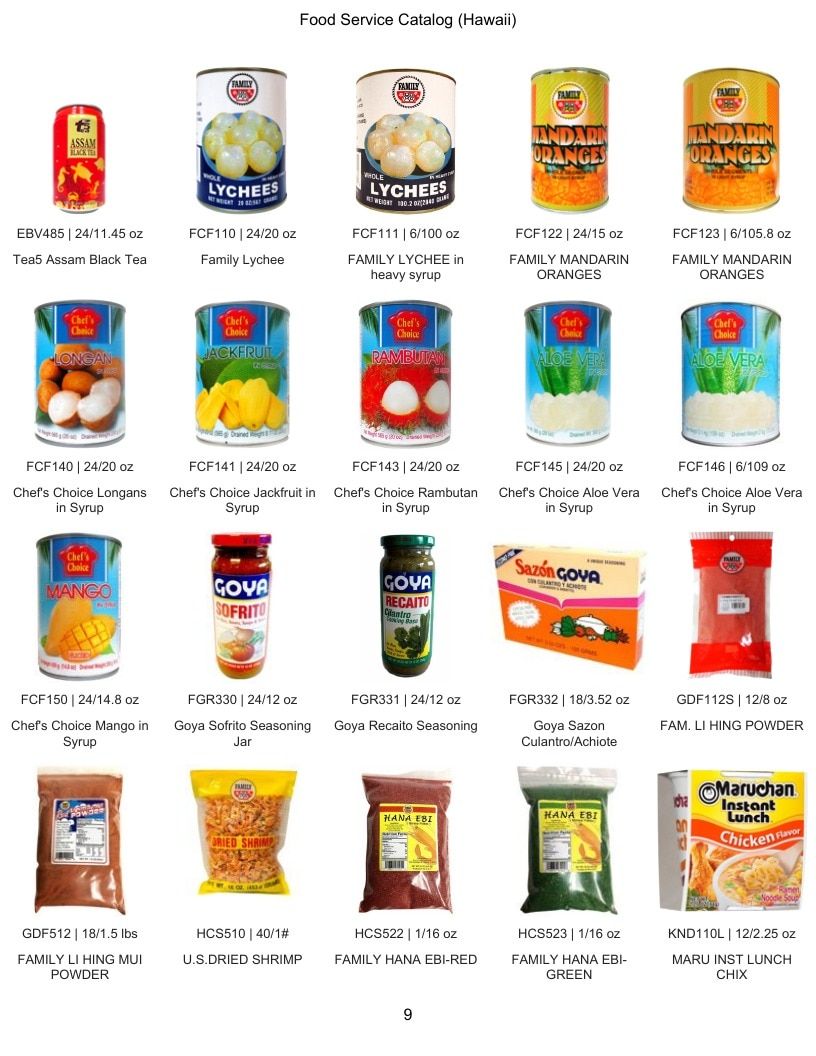 Family Foods International Hawaii Food Service Catalog Weekly Ad January 1 - December 31, 2026