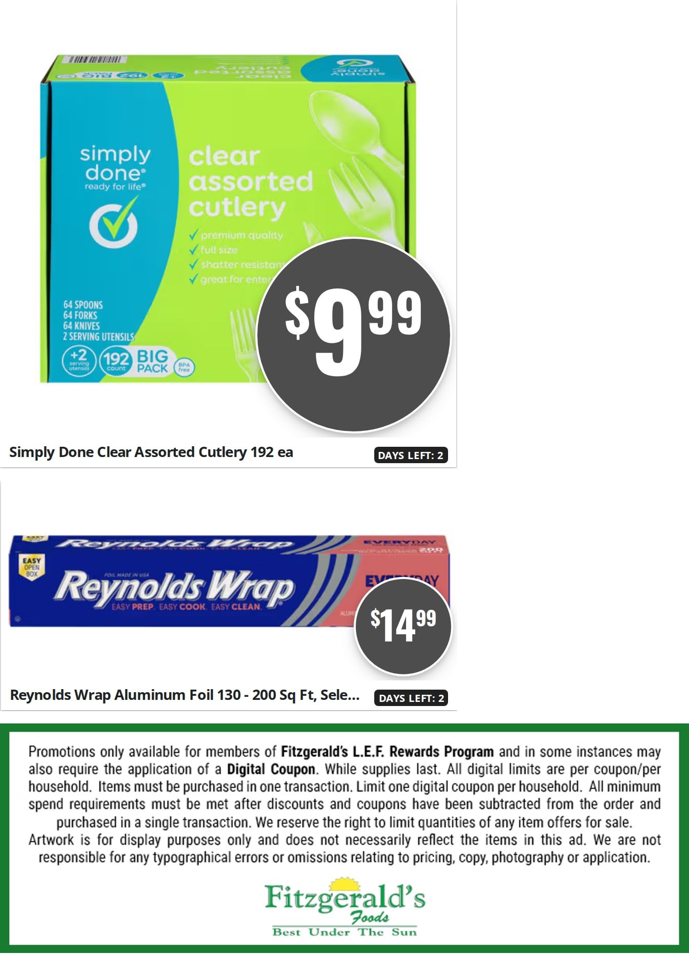Fitzgerald's Foods Weekly Ad August 28 - September 3, 2026