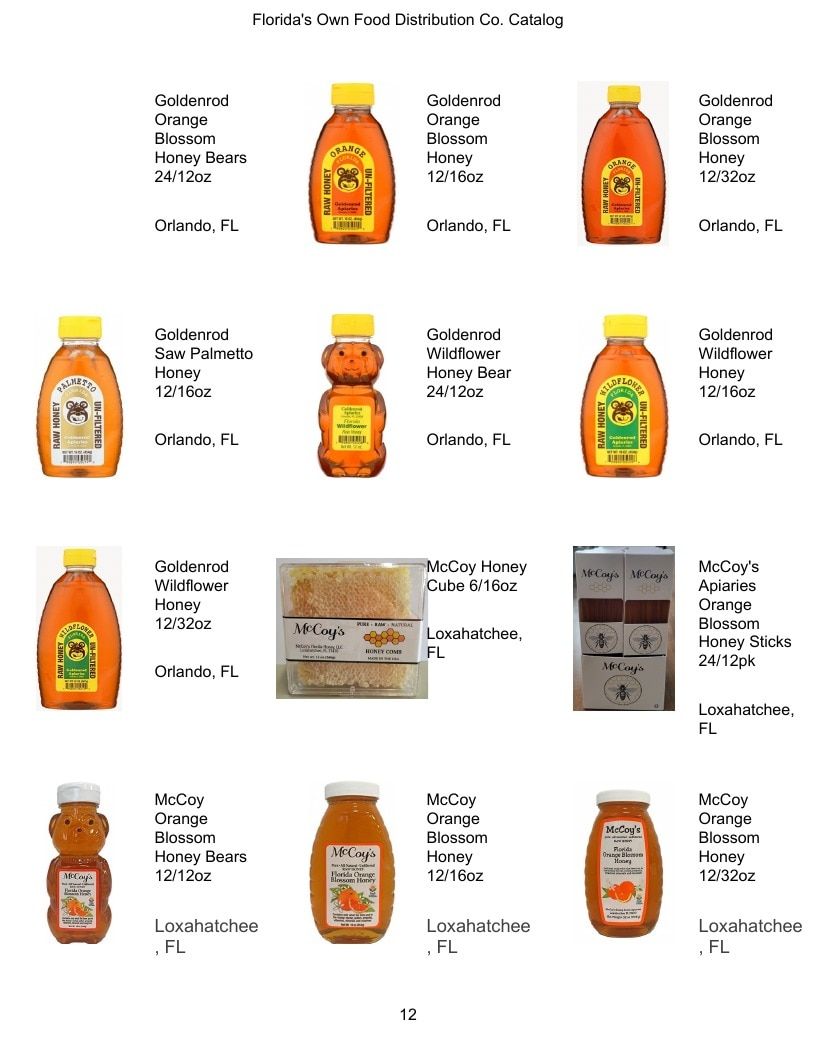 Florida's Own Food Distribution Specialty Foods Catalog Weekly Ad January 1 - December 31, 2026