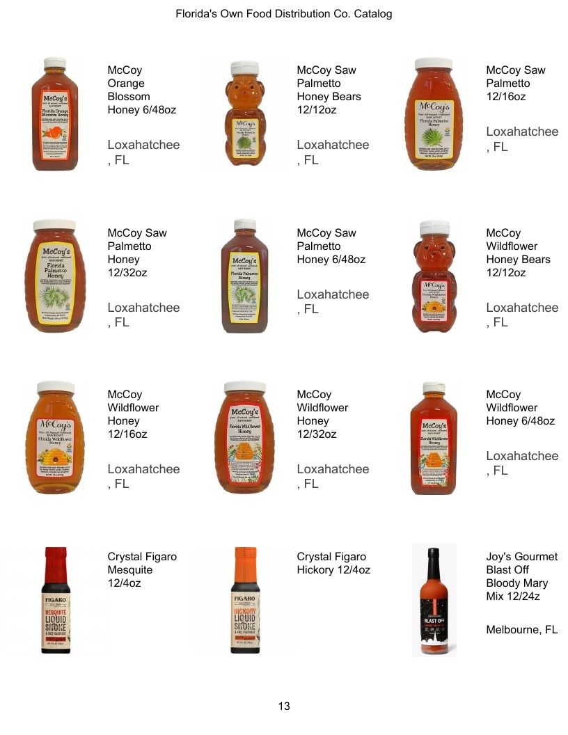 Florida's Own Food Distribution Specialty Foods Catalog Weekly Ad January 1 - December 31, 2026