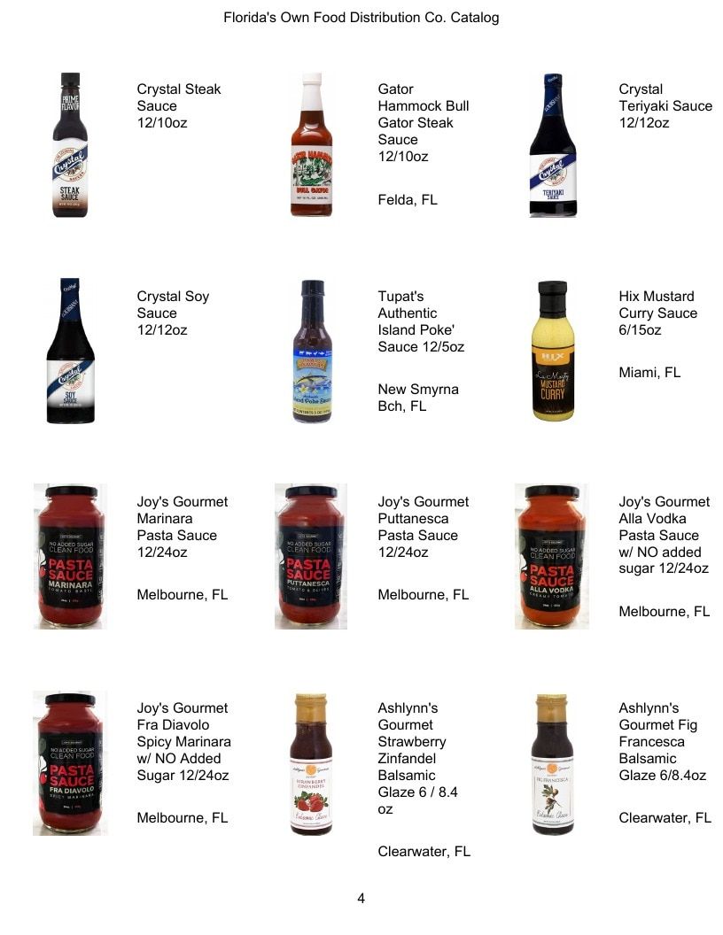 Florida's Own Food Distribution Specialty Foods Catalog Weekly Ad January 1 - December 31, 2026