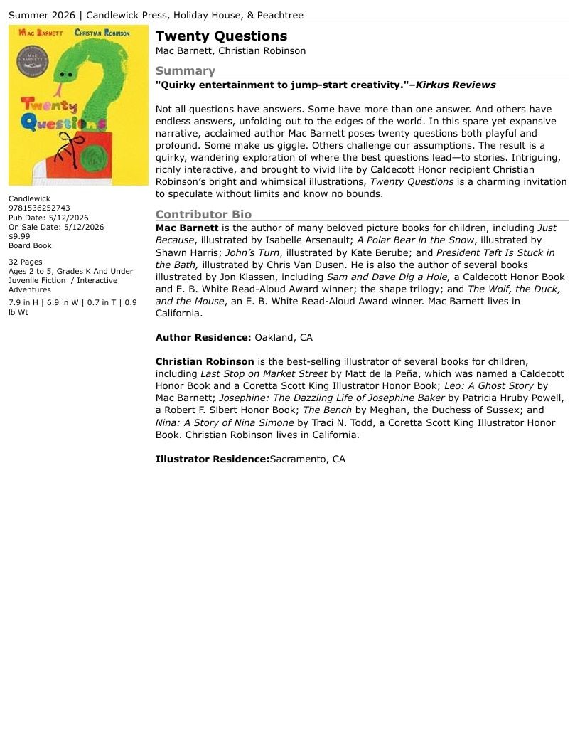 Candlewick Press Summer Books Catalog Weekly Ad January 1 - December 31, 2026