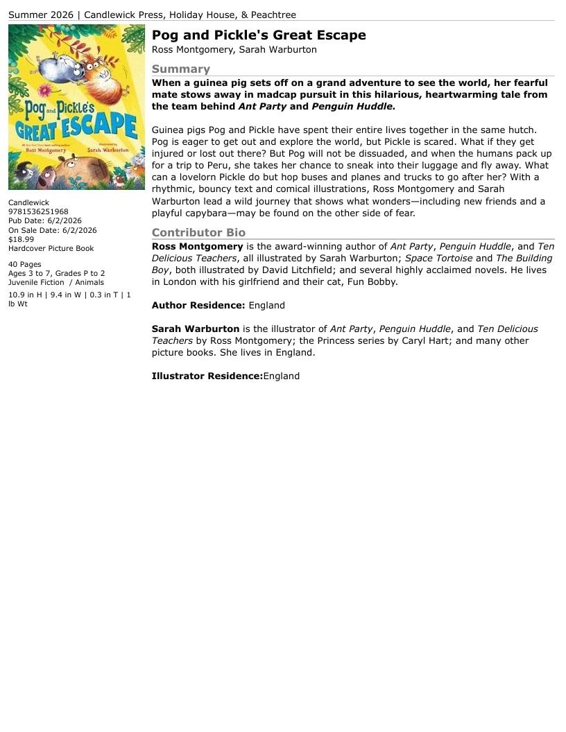 Candlewick Press Summer Books Catalog Weekly Ad January 1 - December 31, 2026