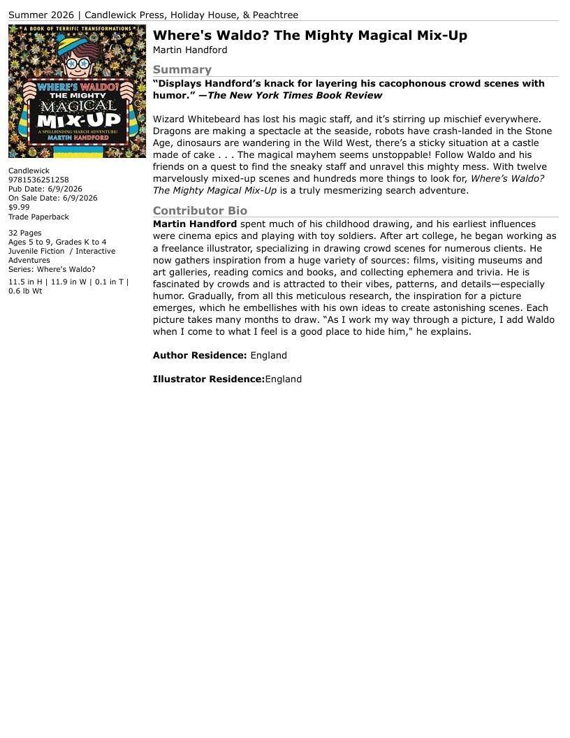 Candlewick Press Summer Books Catalog Weekly Ad January 1 - December 31, 2026