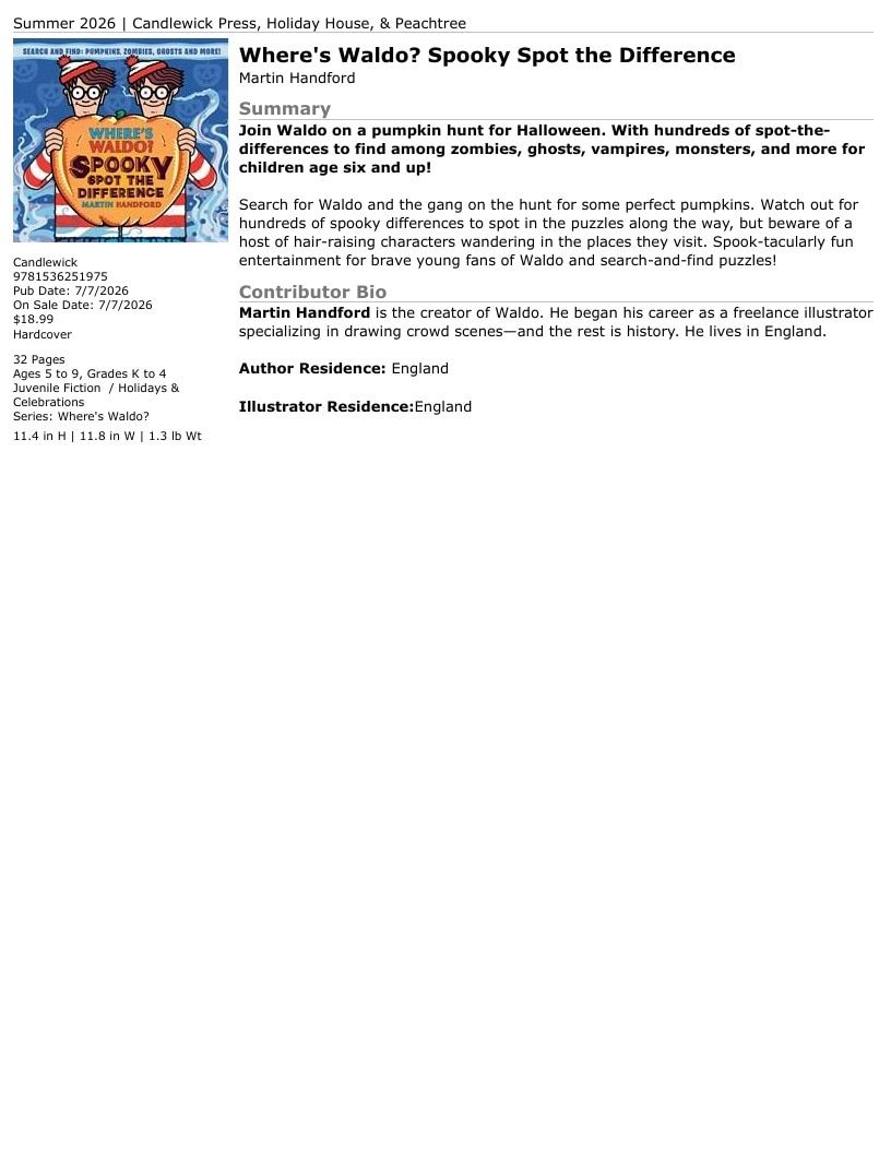 Candlewick Press Summer Books Catalog Weekly Ad January 1 - December 31, 2026