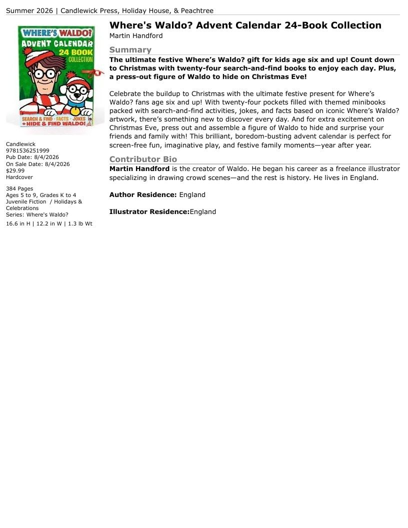 Candlewick Press Summer Books Catalog Weekly Ad January 1 - December 31, 2026