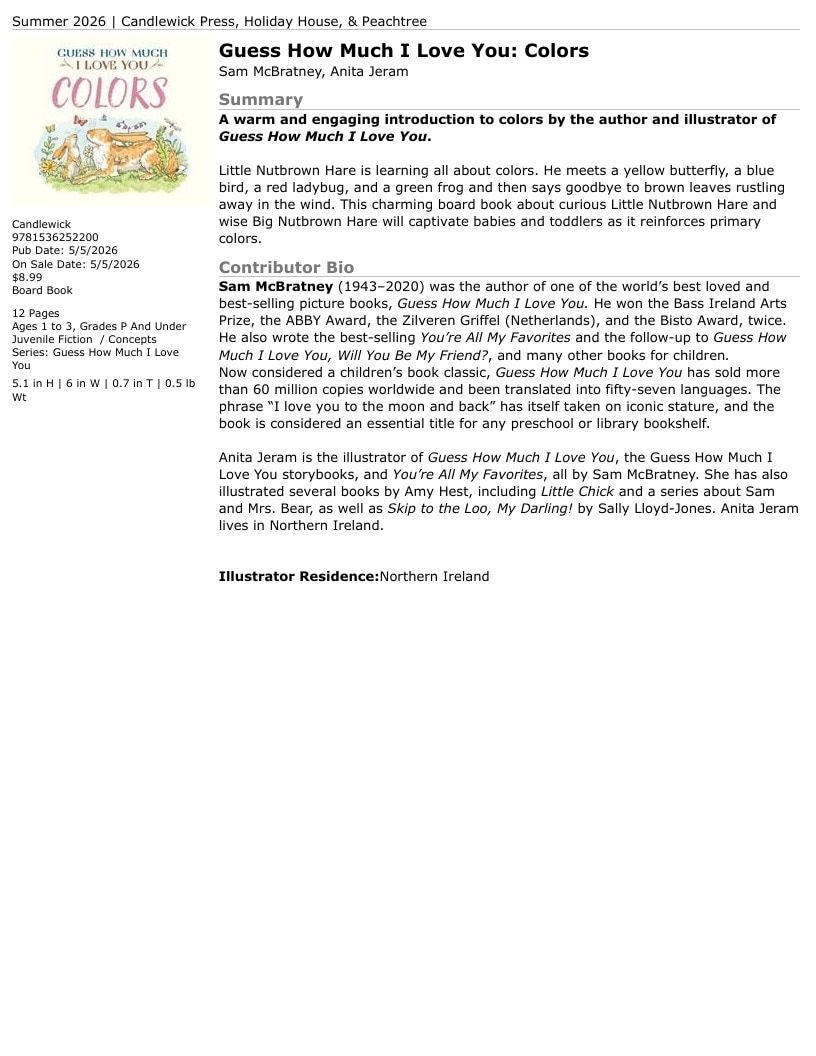 Candlewick Press Summer Books Catalog Weekly Ad January 1 - December 31, 2026