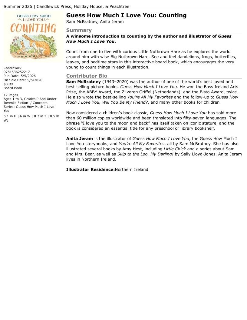 Candlewick Press Summer Books Catalog Weekly Ad January 1 - December 31, 2026