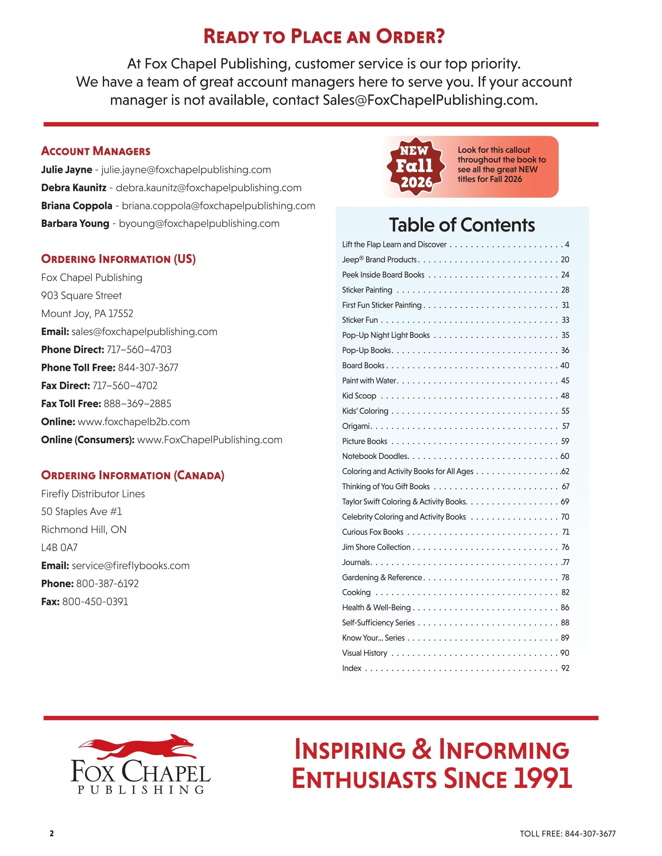 Fox Chapel Publishing Fall Gift Books Catalog Weekly Ad January 1 - December 31, 2026