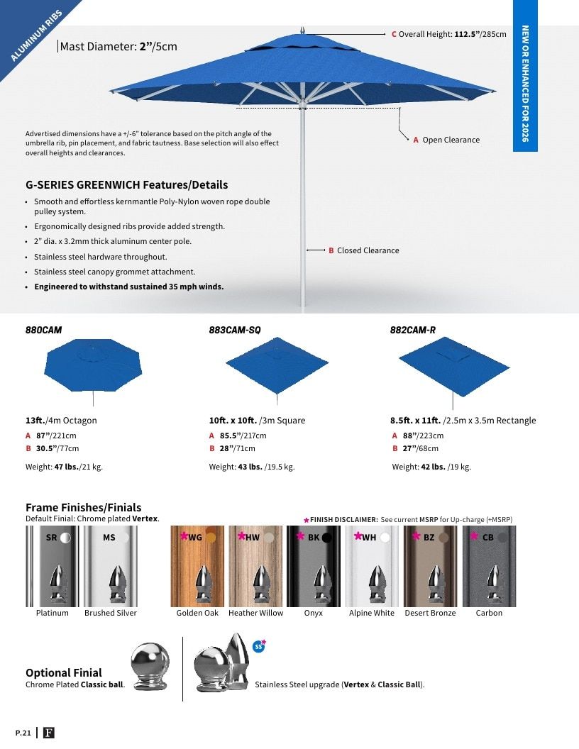 Frankford Umbrellas Umbrellas Catalog Weekly Ad January 1 - December 31, 2026