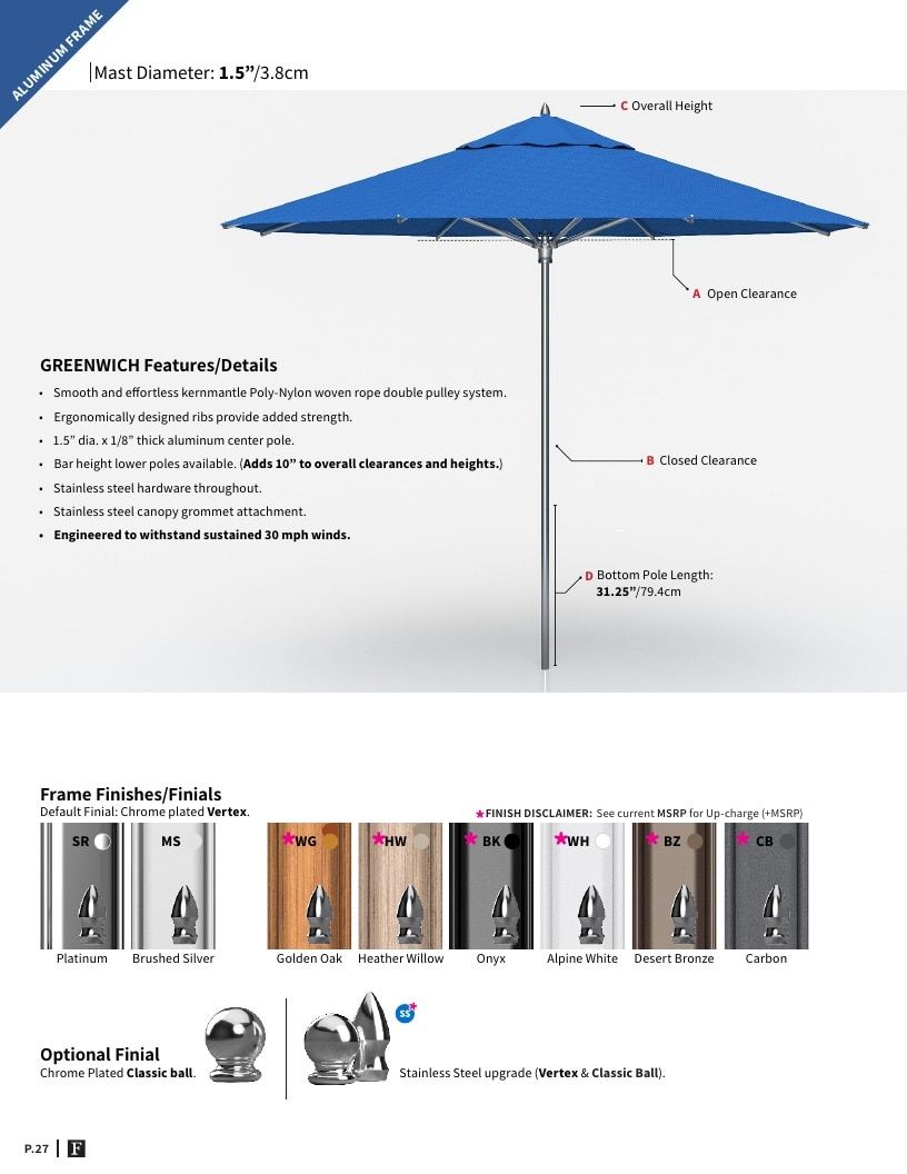 Frankford Umbrellas Umbrellas Catalog Weekly Ad January 1 - December 31, 2026