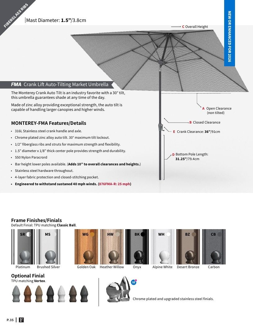 Frankford Umbrellas Umbrellas Catalog Weekly Ad January 1 - December 31, 2026