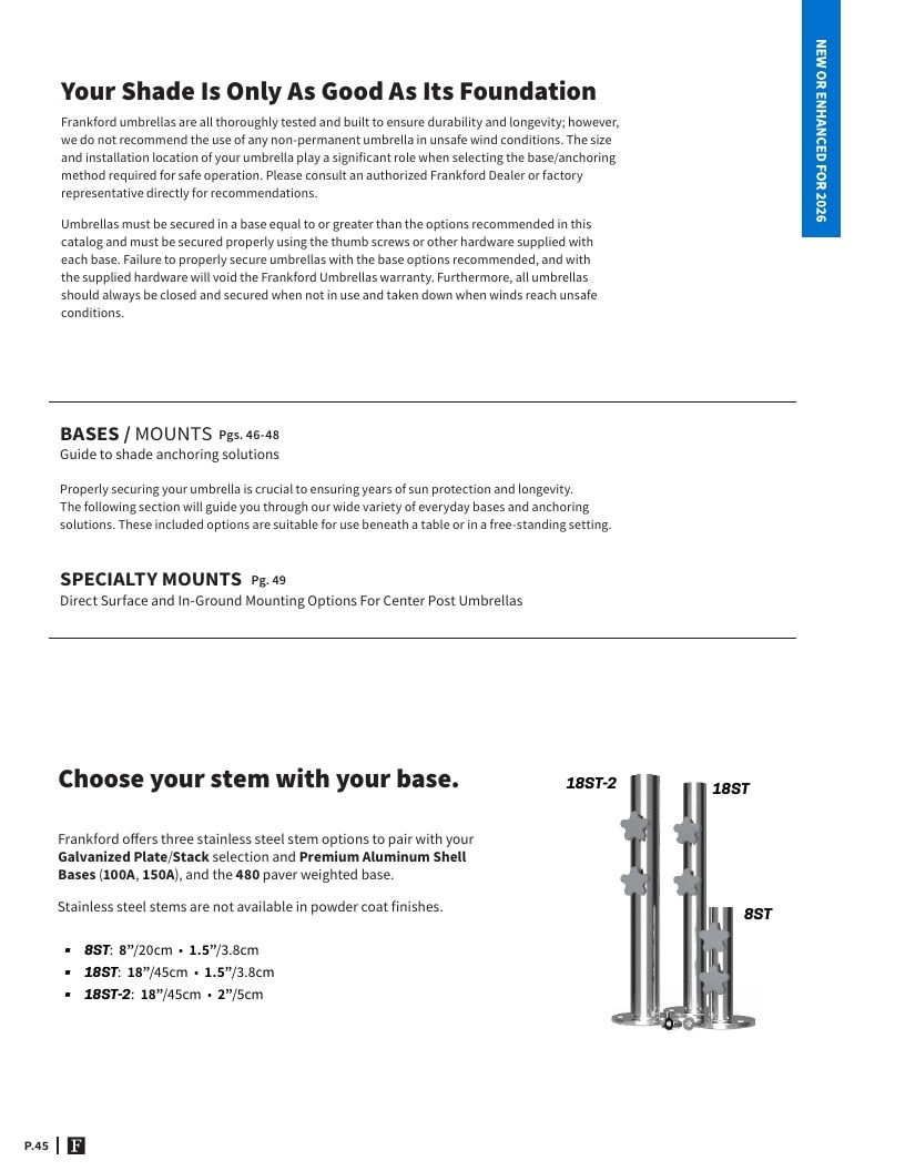 Frankford Umbrellas Umbrellas Catalog Weekly Ad January 1 - December 31, 2026