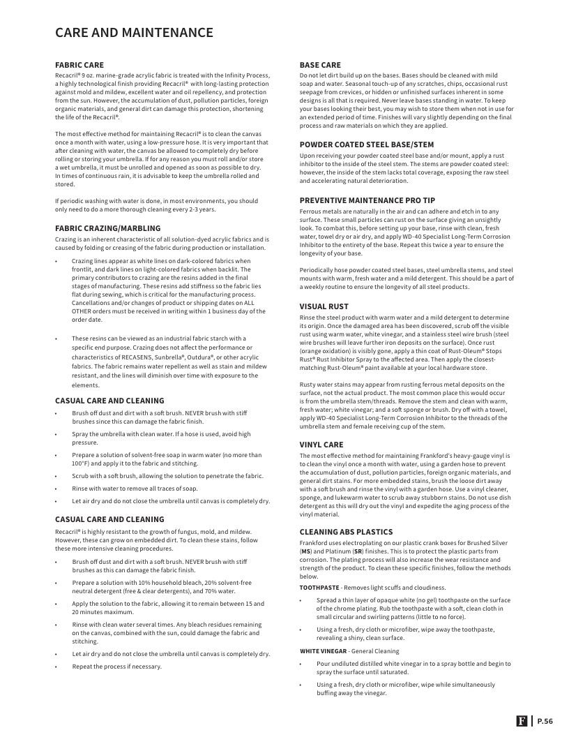 Frankford Umbrellas Umbrellas Catalog Weekly Ad January 1 - December 31, 2026