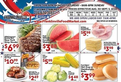 Franklinville Food Market Weekly Ad August 30 - September 5, 2026