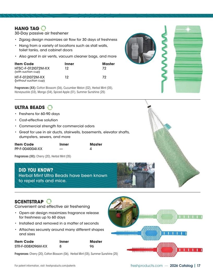 Fresh Products Odor Control Products Catalog Weekly Ad January 1 - December 31, 2026