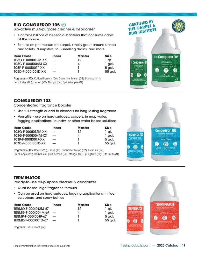 Fresh Products Odor Control Products Catalog Weekly Ad January 1 - December 31, 2026