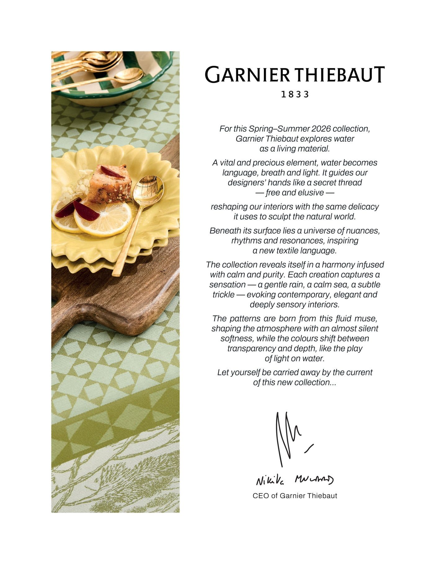 Garnier-Thiebaut Spring and Summer Linens Catalog Weekly Ad January 1 - December 31, 2026