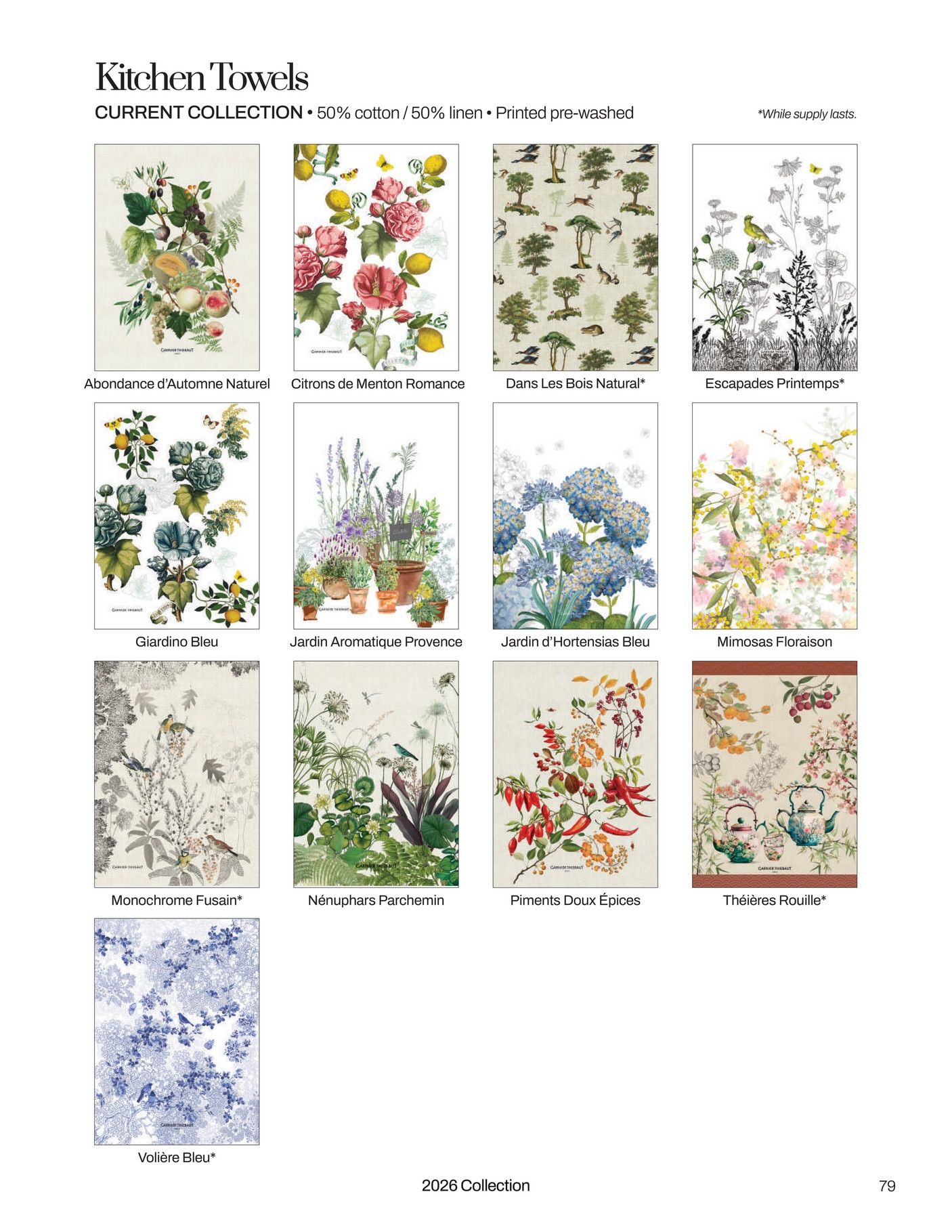 Garnier-Thiebaut Spring and Summer Linens Catalog Weekly Ad January 1 - December 31, 2026
