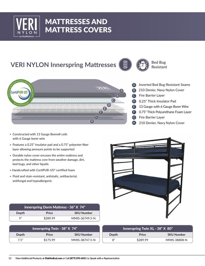 DiaMedical USA Residence Hall and Camp Mattress Catalog Weekly Ad January 1 - December 31, 2026