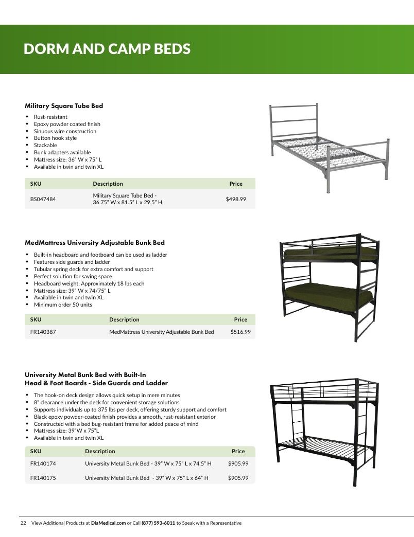 DiaMedical USA Residence Hall and Camp Mattress Catalog Weekly Ad January 1 - December 31, 2026