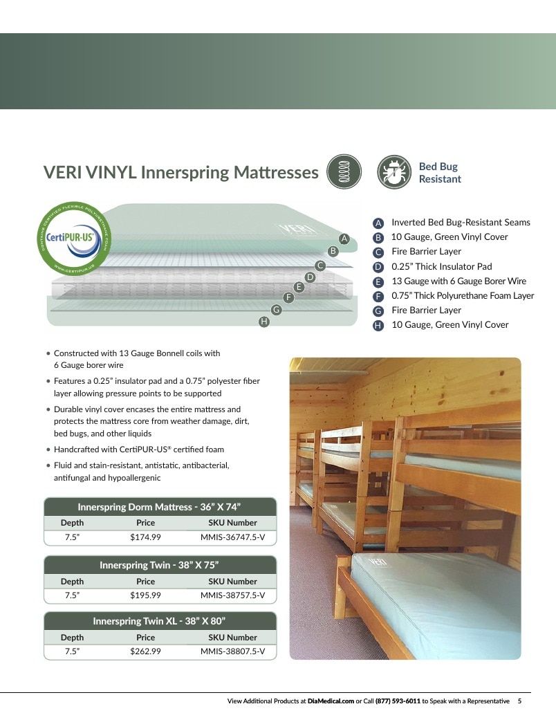 DiaMedical USA Residence Hall and Camp Mattress Catalog Weekly Ad January 1 - December 31, 2026