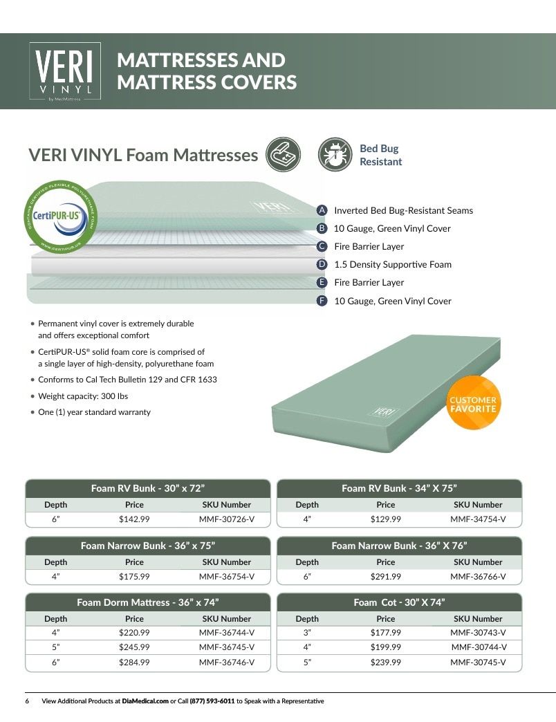 DiaMedical USA Residence Hall and Camp Mattress Catalog Weekly Ad January 1 - December 31, 2026