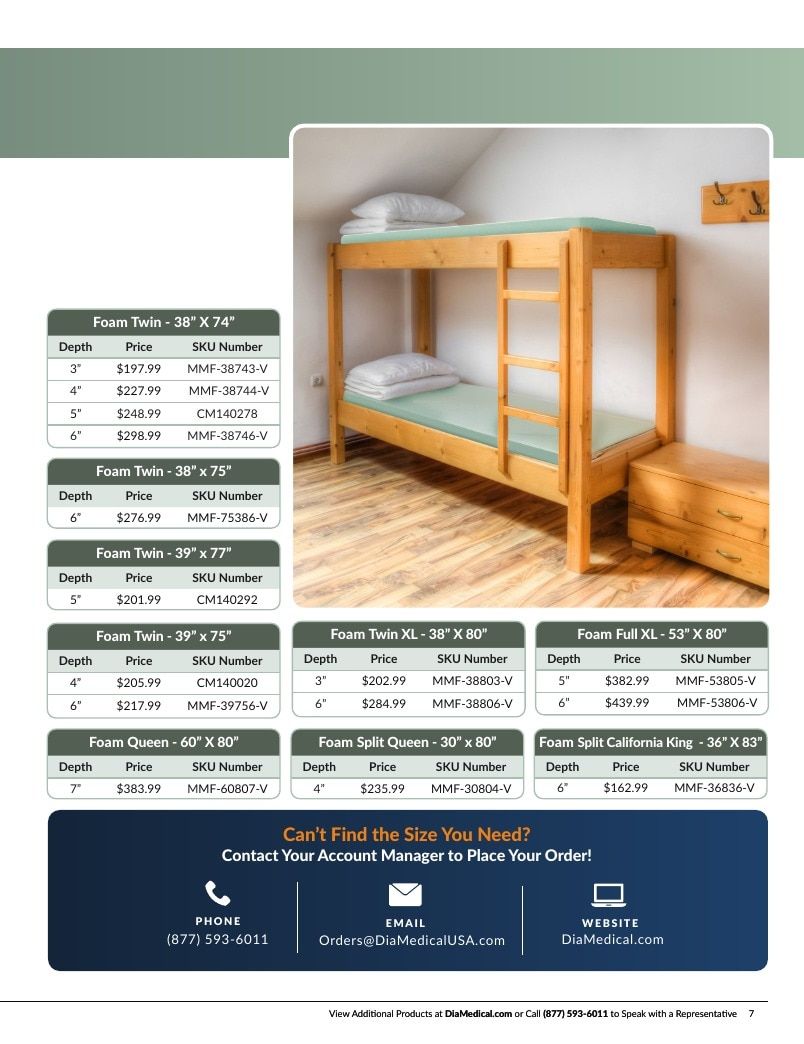 DiaMedical USA Residence Hall and Camp Mattress Catalog Weekly Ad January 1 - December 31, 2026
