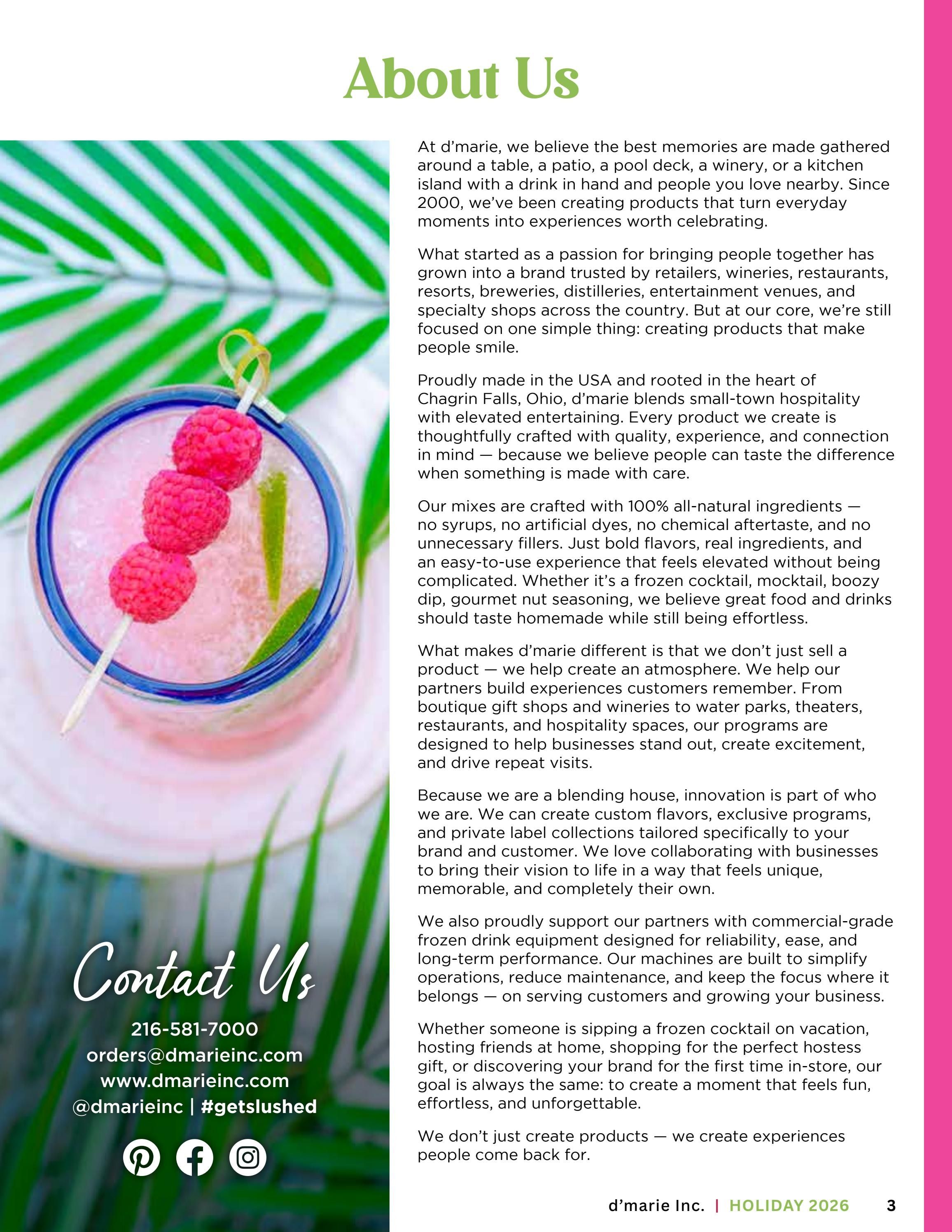 d'marie Holiday Food and Drink Catalog Weekly Ad January 1 - December 31, 2026