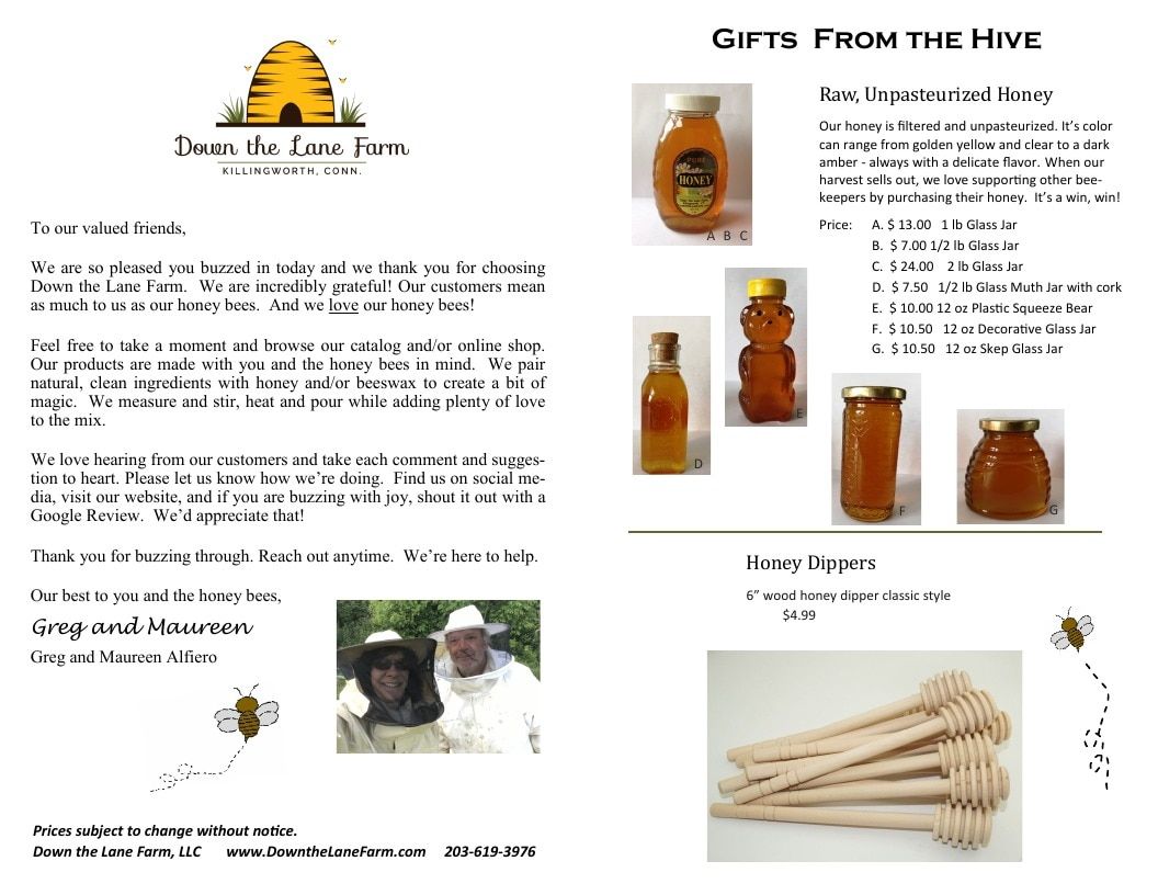 Down the Lane Farm Honey and Beeswax Products Catalog Weekly Ad January 1 - December 31, 2026