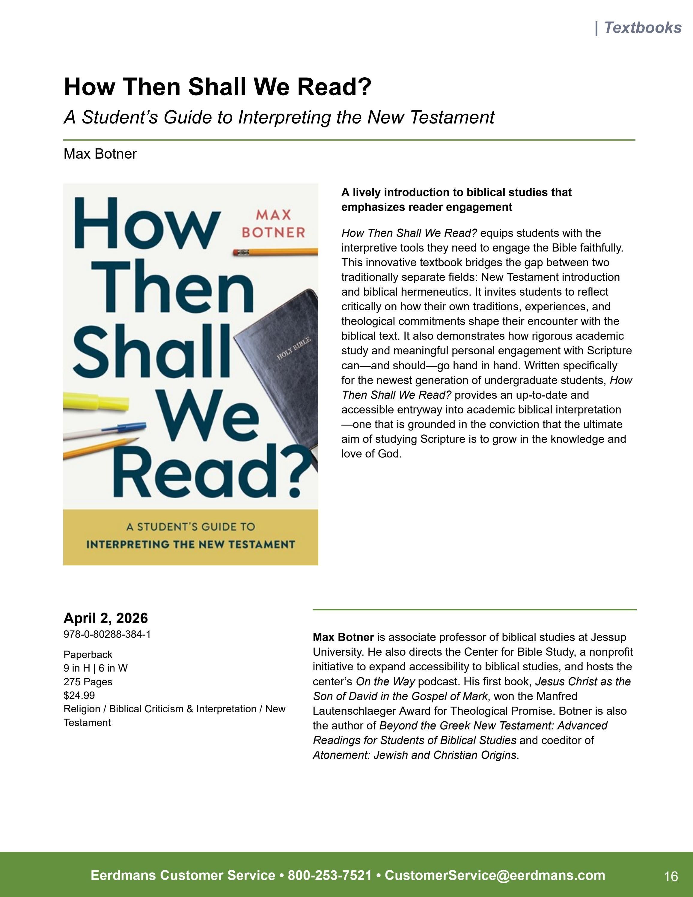 Eerdmans Publishing Spring Books Catalog Weekly Ad January 1 - December 31, 2026