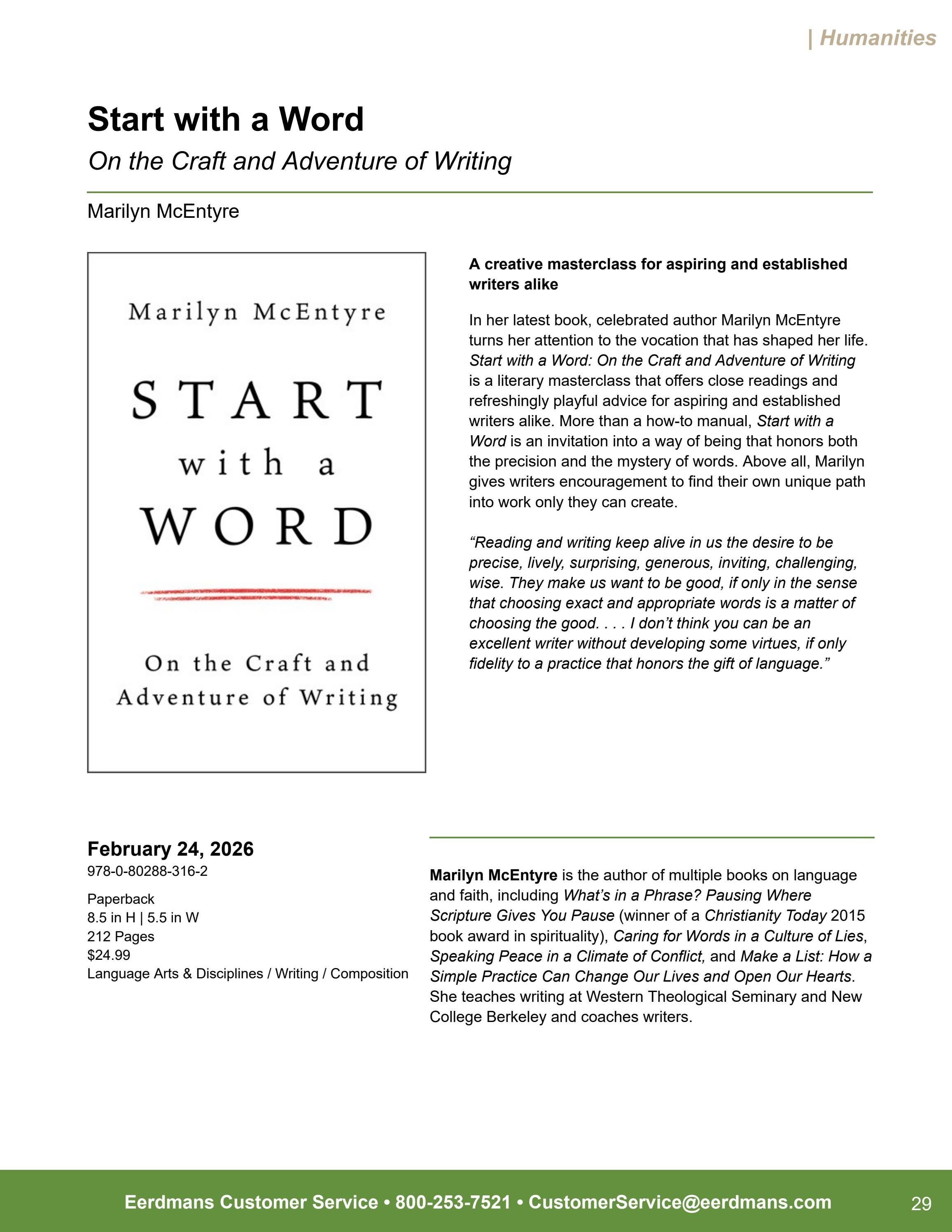 Eerdmans Publishing Spring Books Catalog Weekly Ad January 1 - December 31, 2026