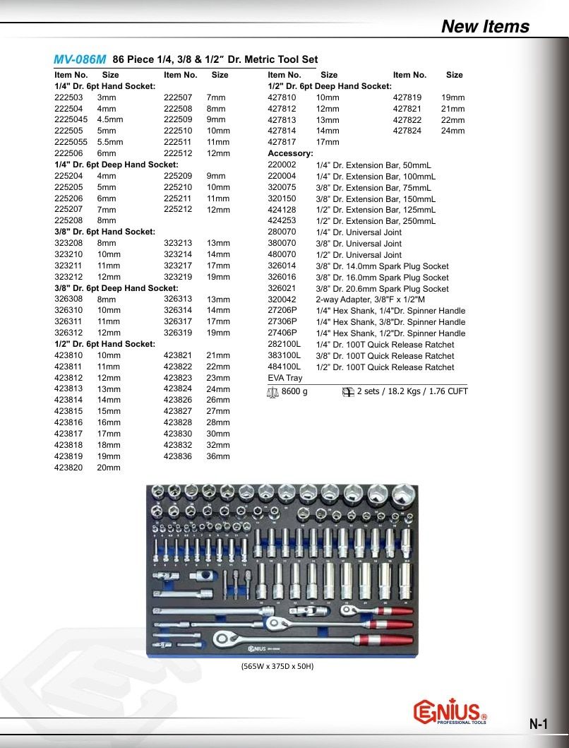 Genius Tools USA Master Tools Catalog Weekly Ad January 1 - December 31, 2026