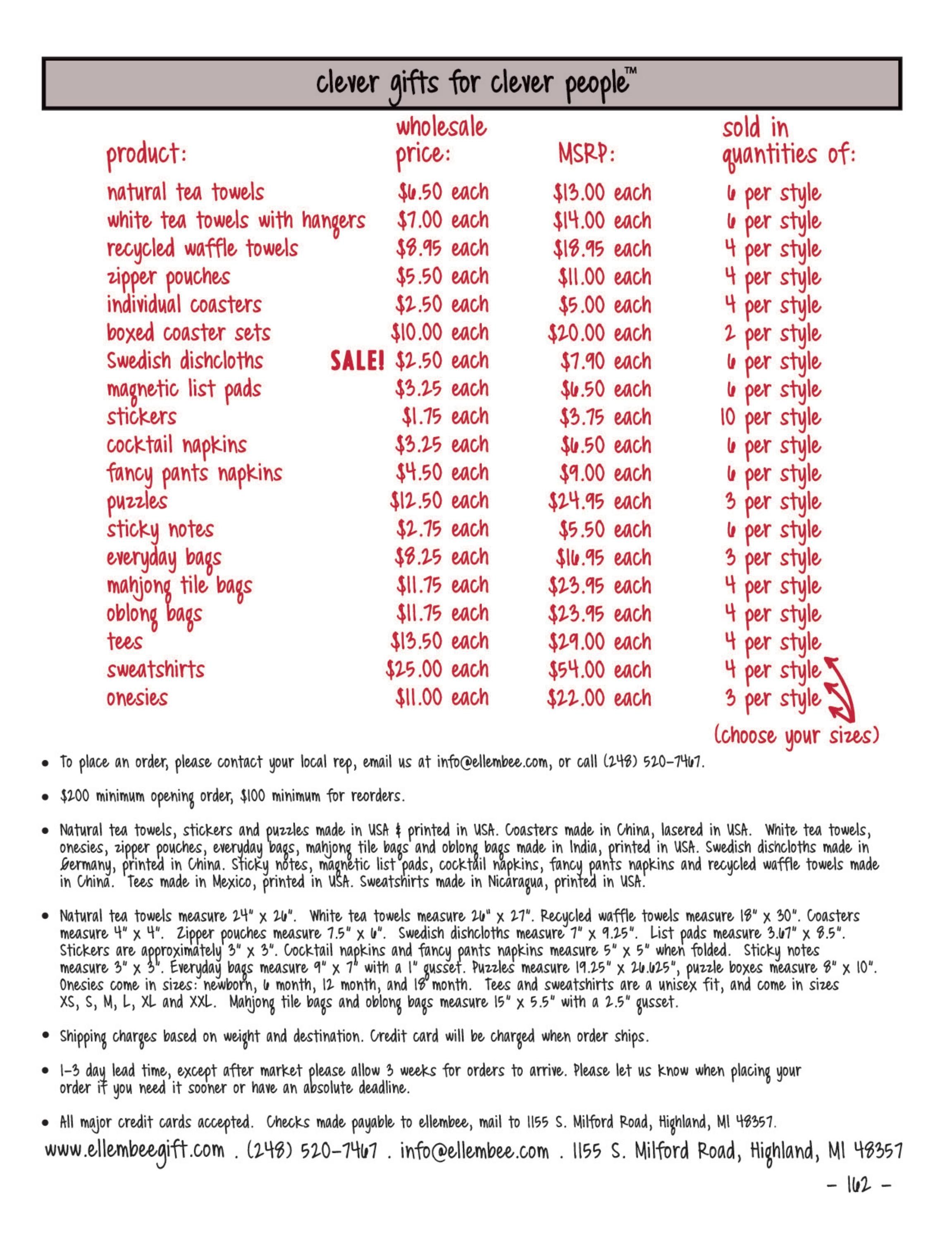 Ellembee Gift Annual Gift Catalog Weekly Ad January 1 - December 31, 2026