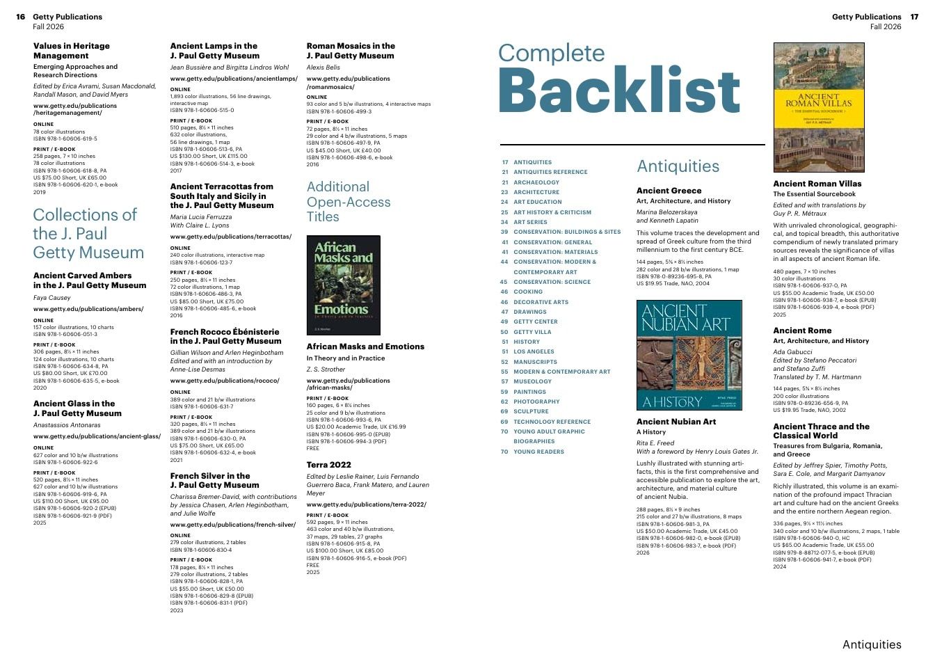 Getty Publications Fall Art Books Catalog Weekly Ad January 1 - December 31, 2026