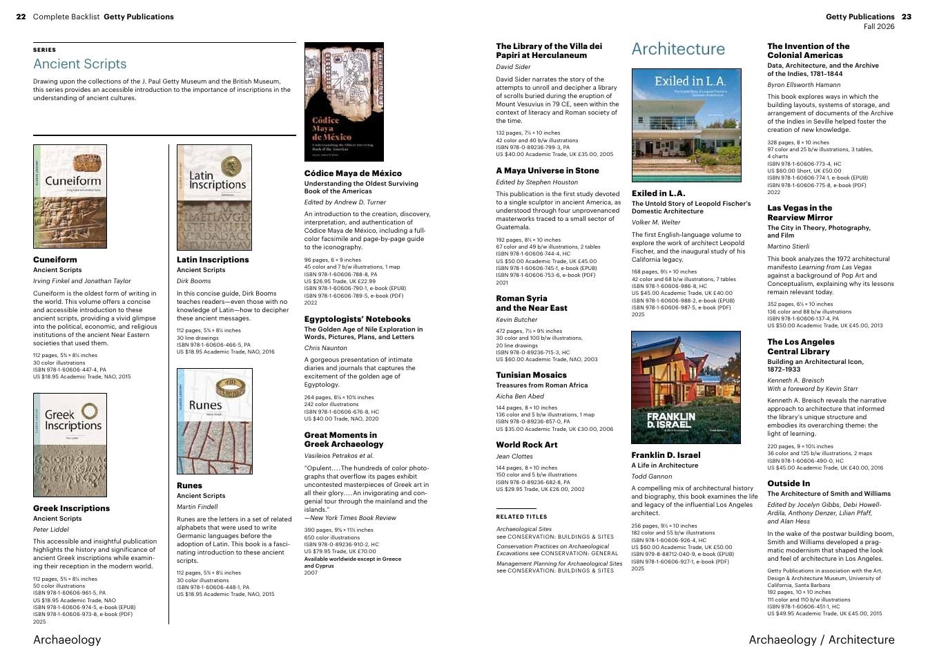 Getty Publications Fall Art Books Catalog Weekly Ad January 1 - December 31, 2026