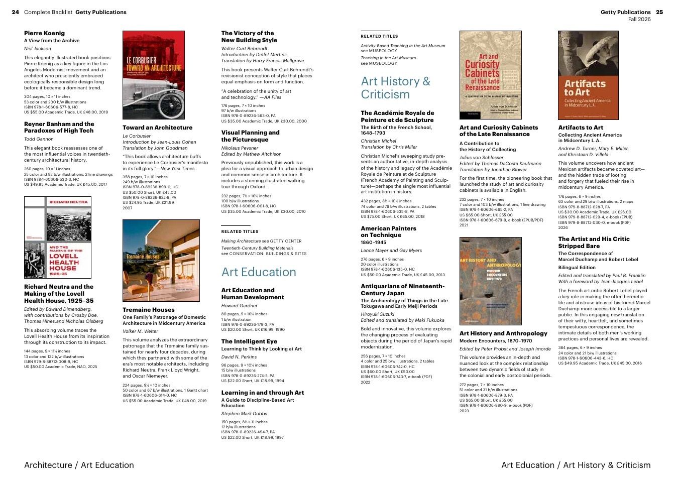 Getty Publications Fall Art Books Catalog Weekly Ad January 1 - December 31, 2026